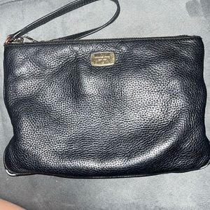 Michael Kors leather wristlet with gold zipper